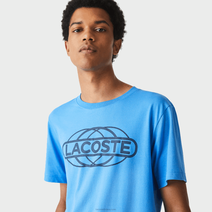 homens Lacoste azul 4x camiseta de jérsei orgânica esportiva 08D0696
