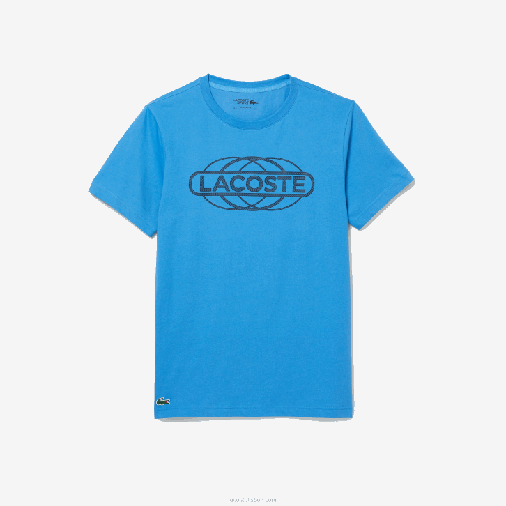 homens Lacoste azul 4x camiseta de jérsei orgânica esportiva 08D0696