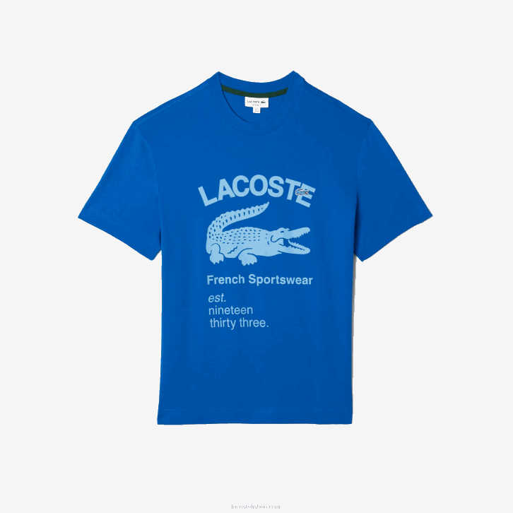 homens Lacoste azul k1q camiseta de crocodilo de ajuste relaxado 08D0700
