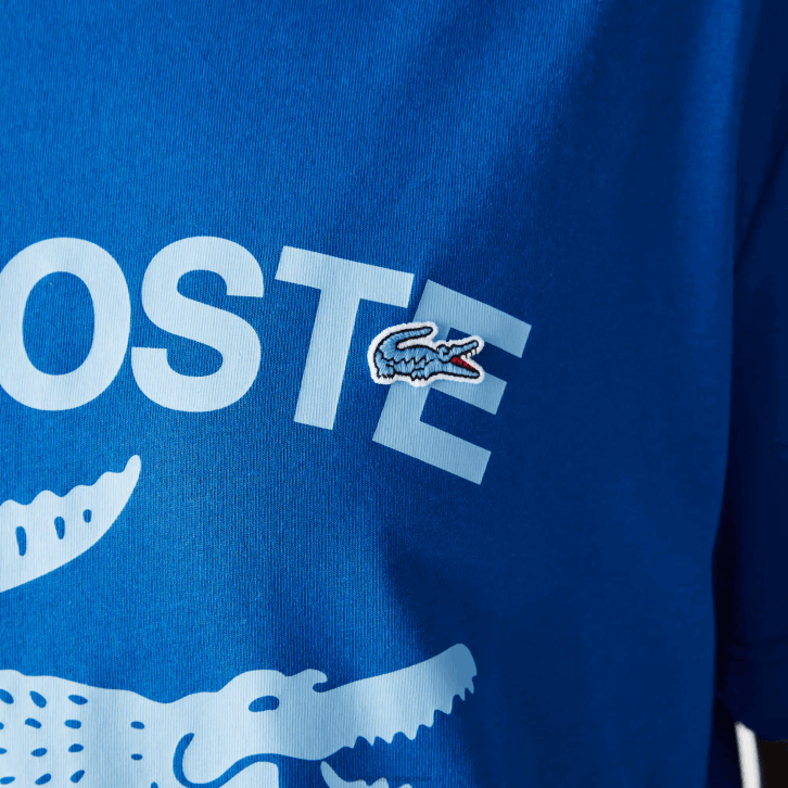 homens Lacoste azul k1q camiseta de crocodilo de ajuste relaxado 08D0700