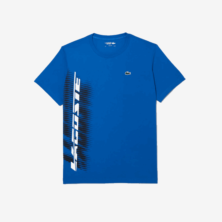 homens Lacoste azul kxb camiseta esportiva regular fit com marca contrastante 08D093