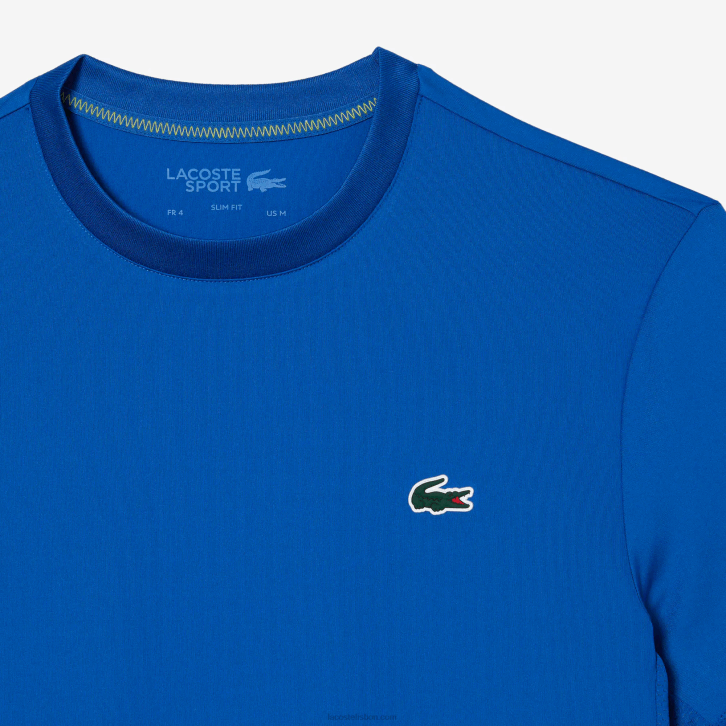 homens Lacoste azul kxb camiseta esportiva slim fit jérsei 08D0120