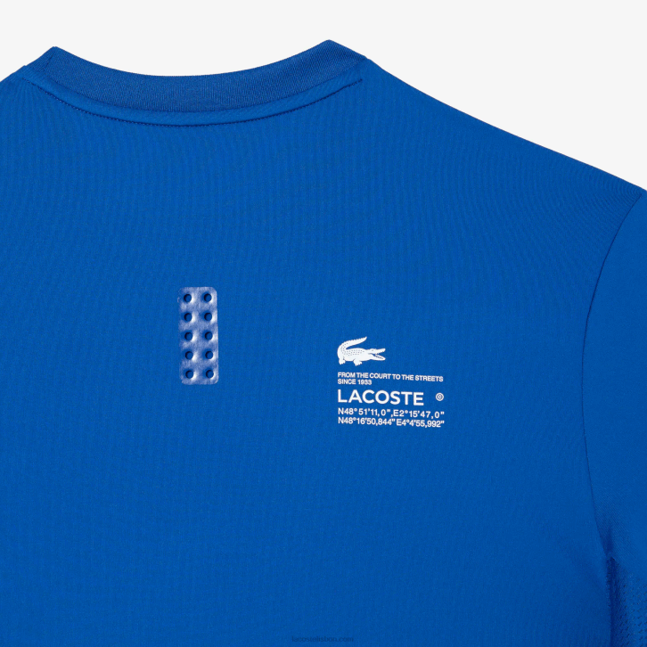 homens Lacoste azul kxb camiseta esportiva slim fit jérsei 08D0120