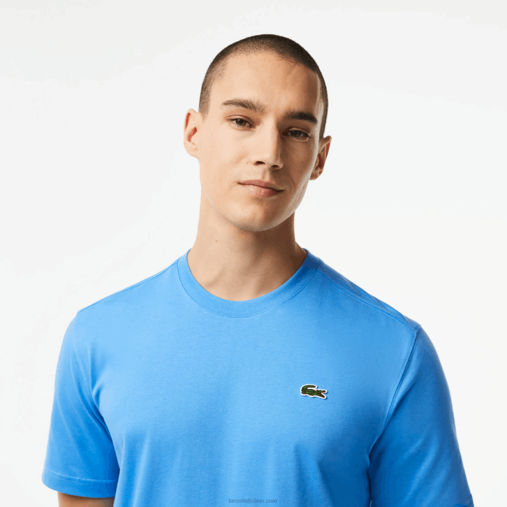 homens Lacoste azul l99 camiseta esportiva respirável 08D050