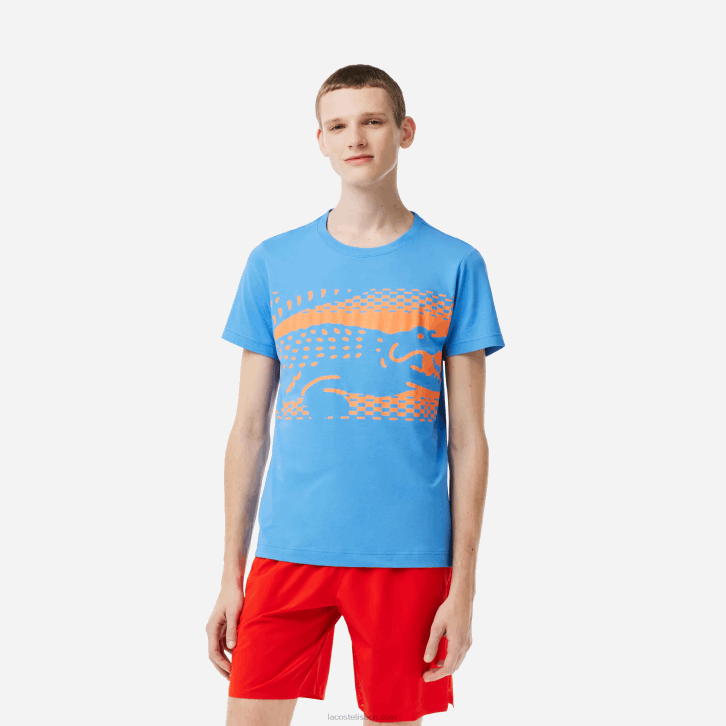 homens Lacoste azul l99 camiseta tênis x novak djokovic 08D0152