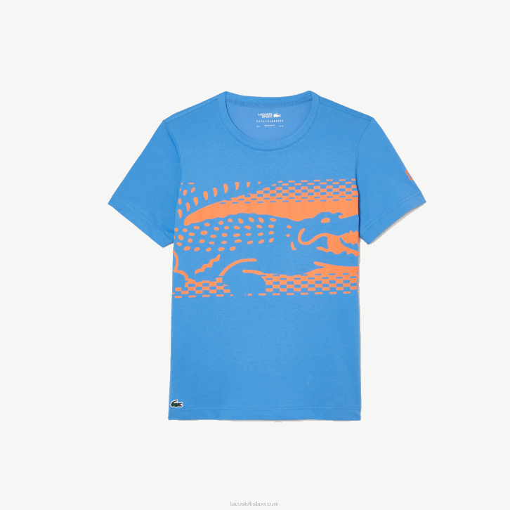homens Lacoste azul l99 camiseta tênis x novak djokovic 08D0152