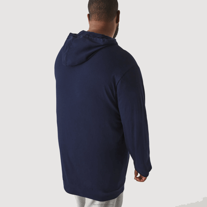 homens Lacoste azul marinho 166 camiseta com capuz xl 08D0781