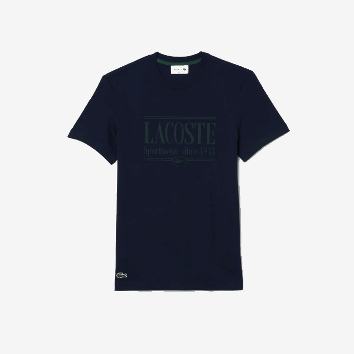 homens Lacoste azul marinho 166 camiseta de jérsei de ajuste regular 08D0105