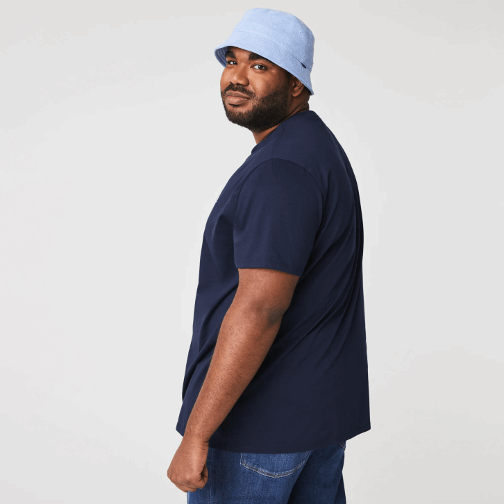 homens Lacoste azul marinho 166 camiseta de jérsei de algodão pima decote careca 08D038