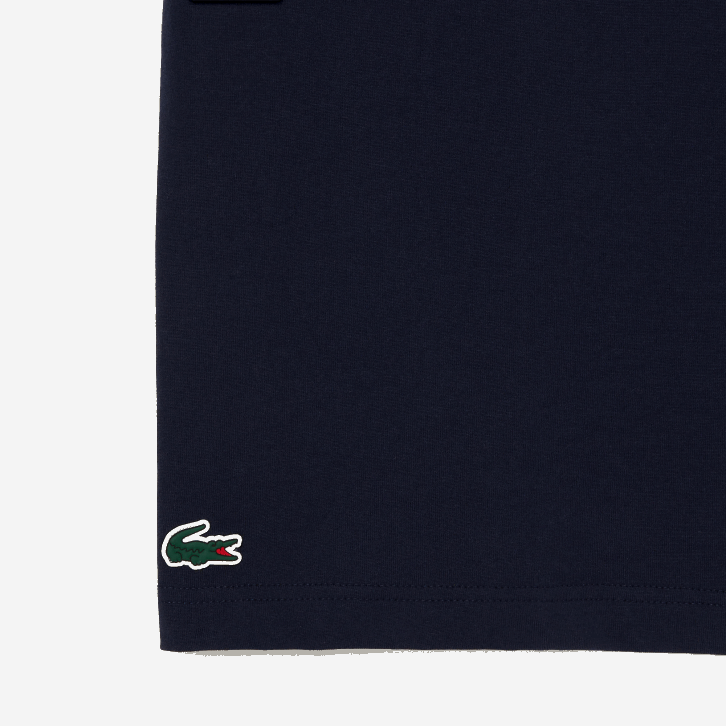 homens Lacoste azul marinho 166 camiseta esportiva regular fit de algodão orgânico 08D0142