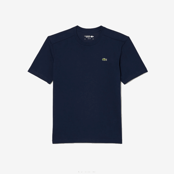 homens Lacoste azul marinho 166 camiseta esportiva respirável 08D053