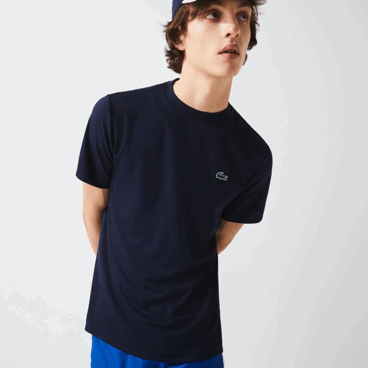 homens Lacoste azul marinho 166 camiseta esportiva respirável piquê 08D0670
