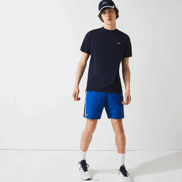 homens Lacoste azul marinho 166 camiseta esportiva respirável piquê 08D0670