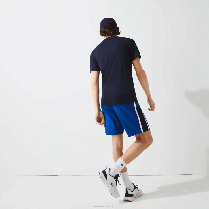 homens Lacoste azul marinho 166 camiseta esportiva respirável piquê 08D0670