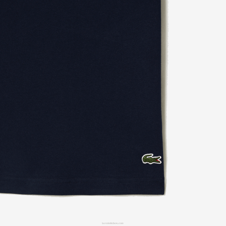 homens Lacoste azul marinho 166 camiseta estampada em jersey de algodão 08D064
