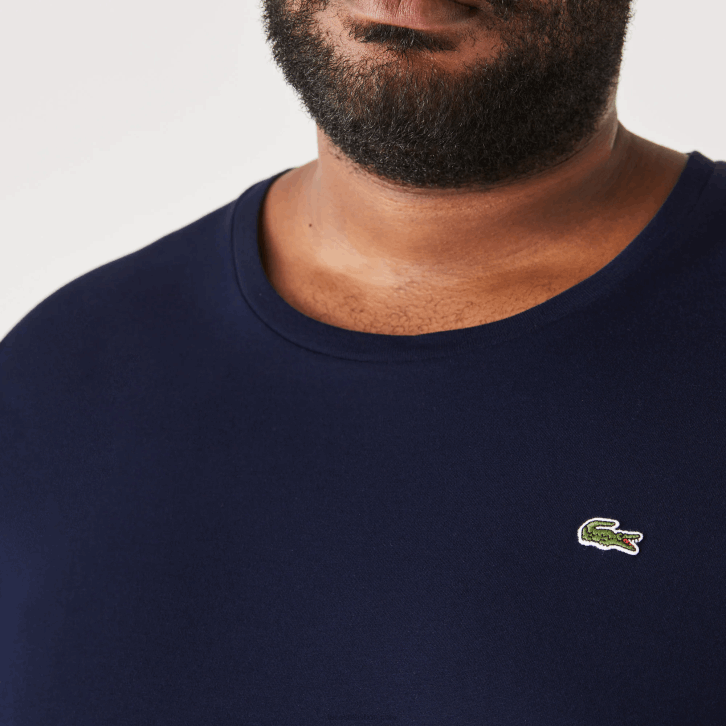 homens Lacoste azul marinho 166 t-shirt de jérsei de algodão xl gola redonda 08D0769