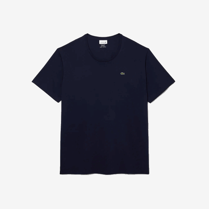 homens Lacoste azul marinho 166 t-shirt de jérsei de algodão xl gola redonda 08D0769