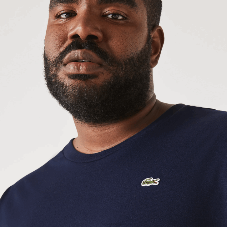 homens Lacoste azul marinho 166 xl regular fit pima camiseta de jérsei de algodão 08D0653