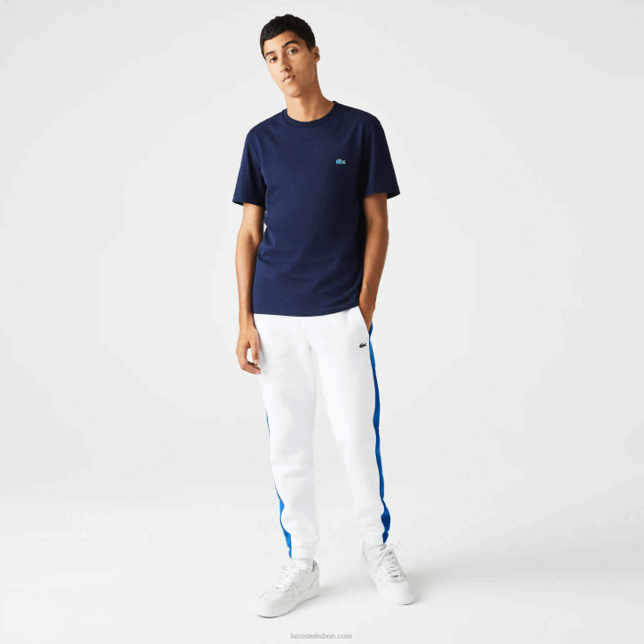 homens Lacoste azul marinho 7cg camiseta de jérsei de algodão com estampa salpicada regular fit 08D0750