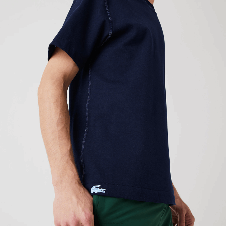 homens Lacoste azul marinho ge5 camiseta piquê de mistura de algodão reversível 08D0918
