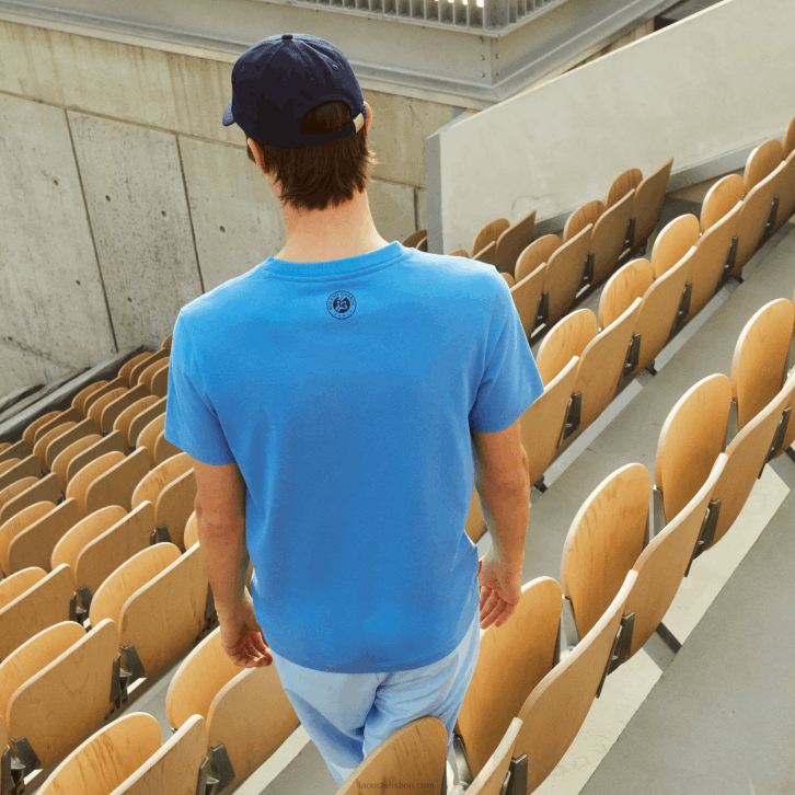 homens Lacoste azul marinho yd2 camiseta esportiva roland garros algodão orgânico 08D01601