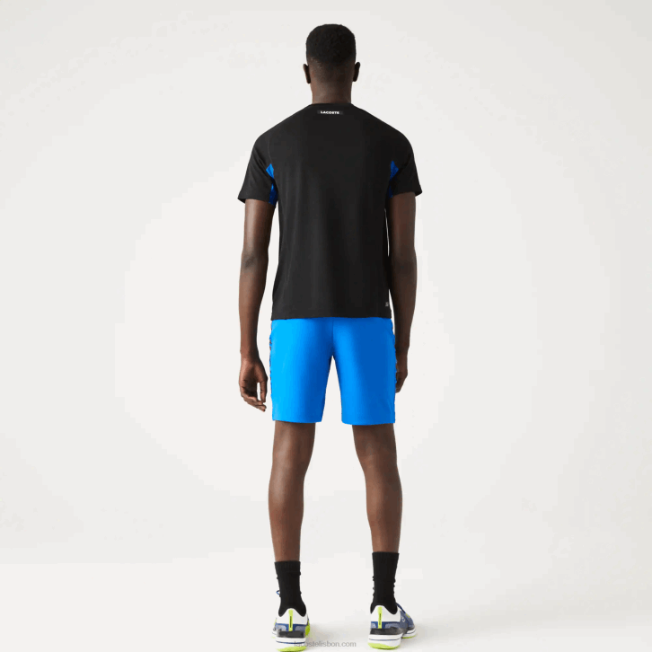 homens Lacoste azul preto y2e camiseta esportiva color block ultra-dry tênis piquê 08D0585