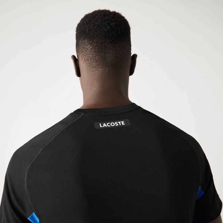 homens Lacoste azul preto y2e camiseta esportiva color block ultra-dry tênis piquê 08D0585