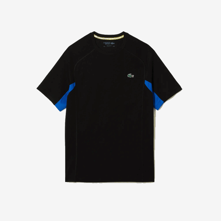 homens Lacoste azul preto y2e camiseta esportiva color block ultra-dry tênis piquê 08D0585