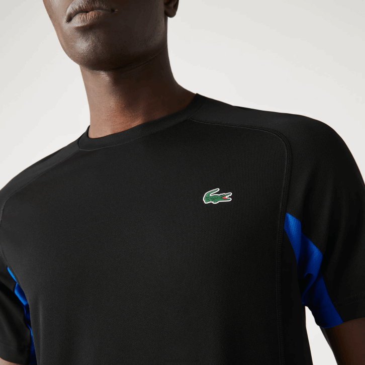homens Lacoste azul preto y2e camiseta esportiva color block ultra-dry tênis piquê 08D0585