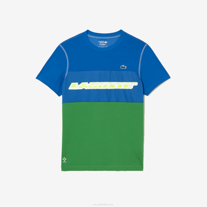homens Lacoste azul verde branco amarelo buc camiseta tênis x daniil medvedev 08D025