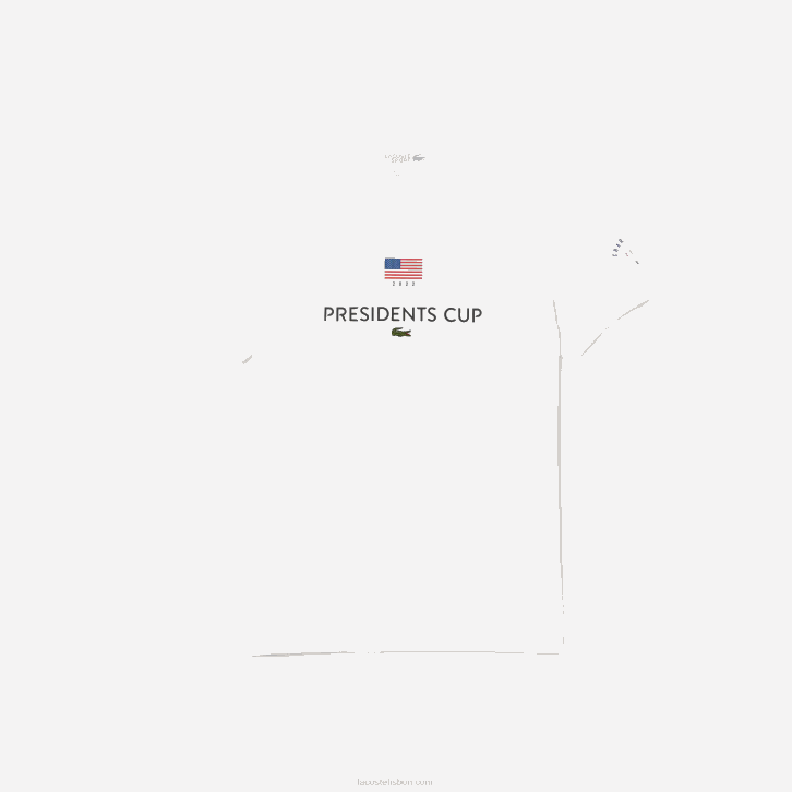 homens Lacoste branco 001 camiseta da bandeira americana do esporte da copa dos presidentes 08D0861