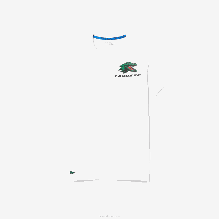 homens Lacoste branco 001 camiseta esportiva com estampa de crocodilo 08D0681