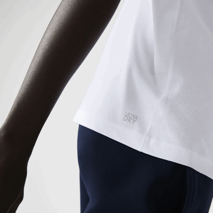 homens Lacoste branco 001 camiseta esportiva respirável 08D051