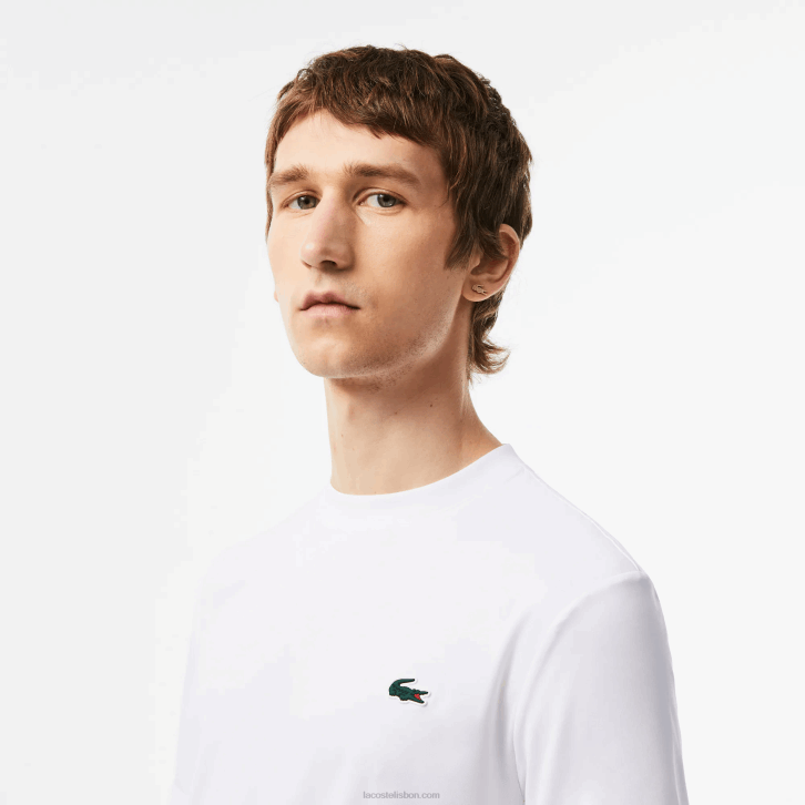homens Lacoste branco 001 camiseta esportiva slim fit jérsei 08D0119