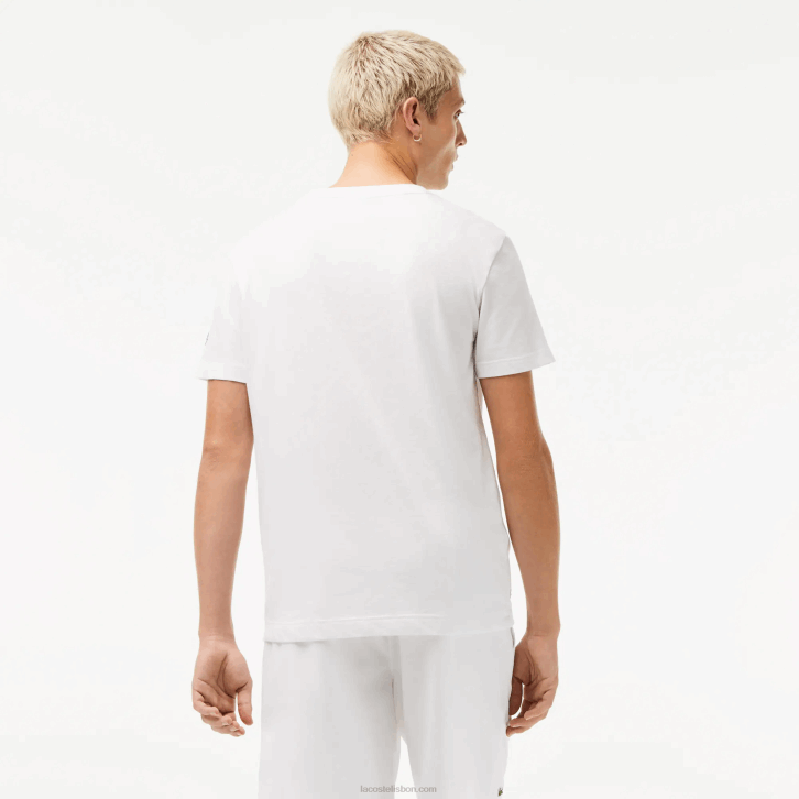 homens Lacoste branco 001 camiseta estampada sport x novak djokovic 08D0603