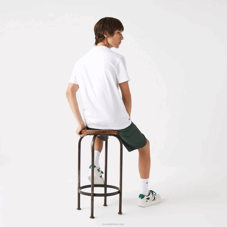 homens Lacoste branco 001 camiseta regular fit xl com estampa de crocodilo 08D0570