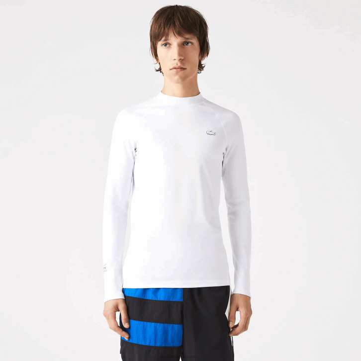 homens Lacoste branco 001 camiseta térmica esportiva 08D0877