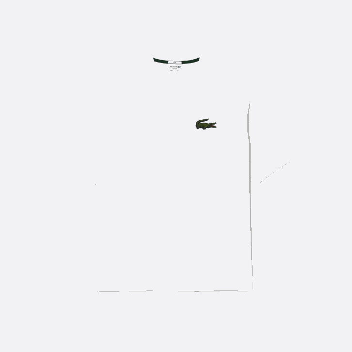 homens Lacoste branco 001 t-shirt de algodão orgânico de crocodilo de ajuste solto 08D075