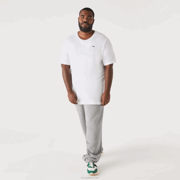 homens Lacoste branco 001 xl regular fit pima camiseta de jérsei de algodão 08D0651