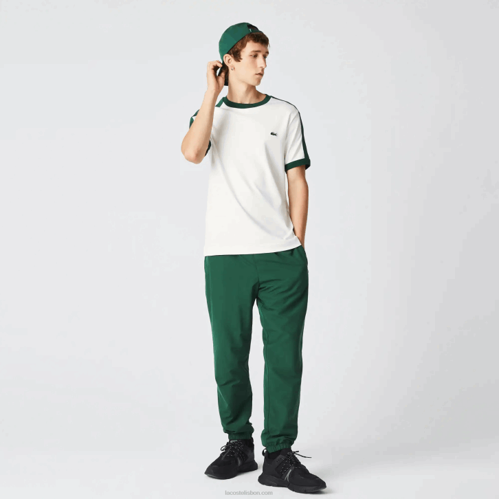 homens Lacoste branco 70v camiseta gola contrastante regular fit 08D0855