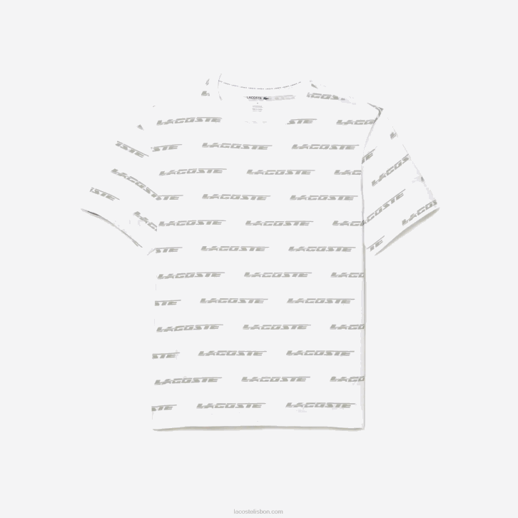 homens Lacoste branco cáqui verde gy8 camiseta de algodão com estampa de logo 08D0502