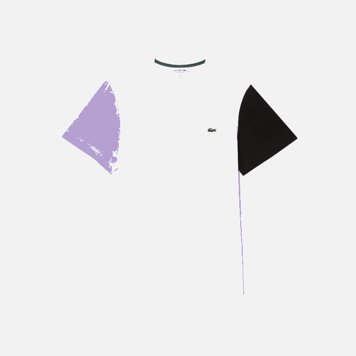 homens Lacoste branco roxo preto uwx camiseta de jérsei de algodão colorblock de ajuste regular 08D0813