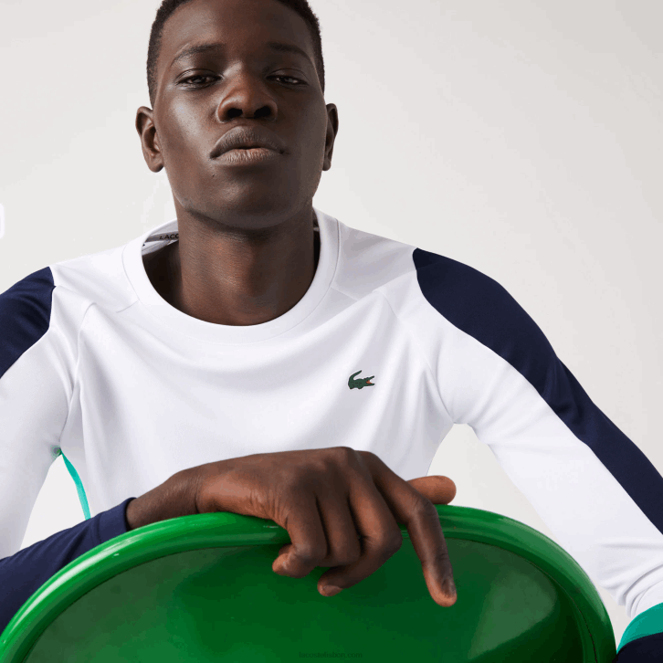 homens Lacoste branco verde azul marinho yh9 camiseta esporte tênis 08D0755