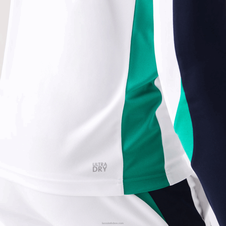 homens Lacoste branco verde azul marinho yh9 camiseta esporte tênis 08D0755