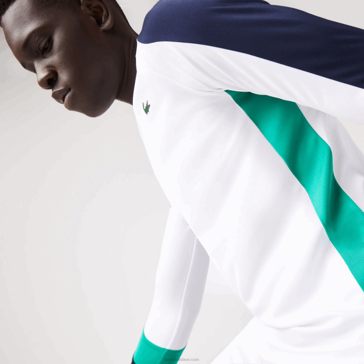 homens Lacoste branco verde azul marinho yh9 camiseta esporte tênis 08D0755