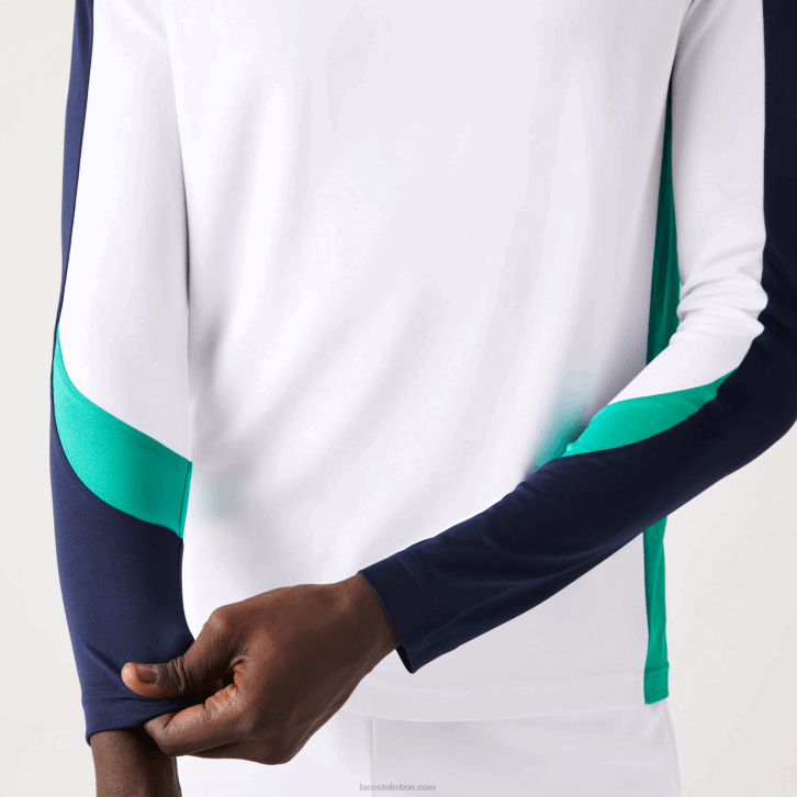homens Lacoste branco verde azul marinho yh9 camiseta esporte tênis 08D0755