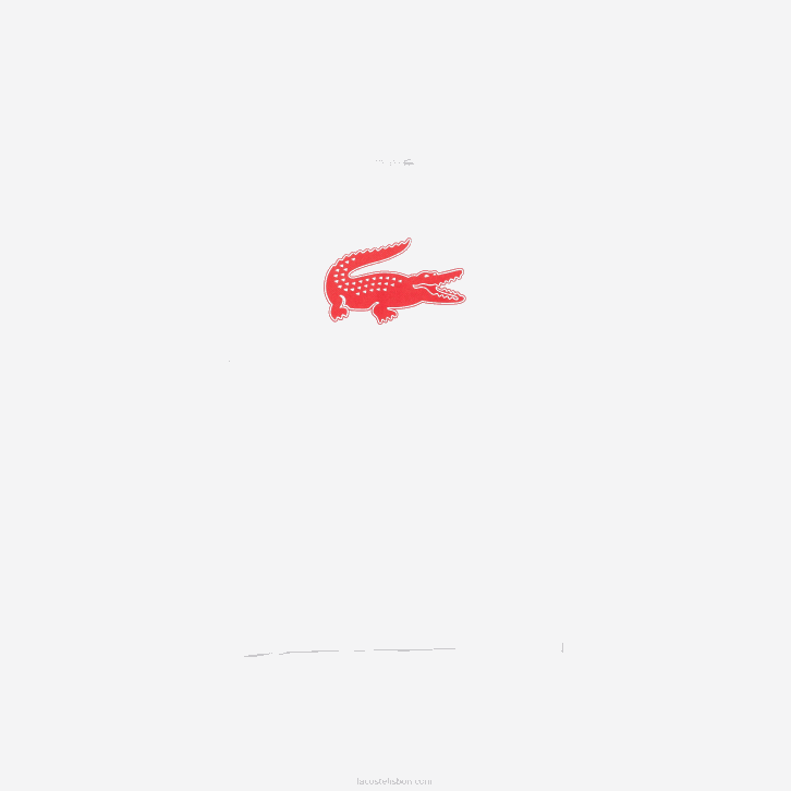 homens Lacoste branco vermelho b6c camiseta esportiva respirável de crocodilo com estampa 3d 08D087
