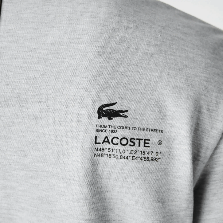 homens Lacoste chine cinza cca camiseta piquê de marca regular fit 08D0561