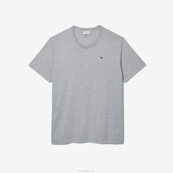 homens Lacoste chine cinza cca xl regular fit pima camiseta de jérsei de algodão 08D0650