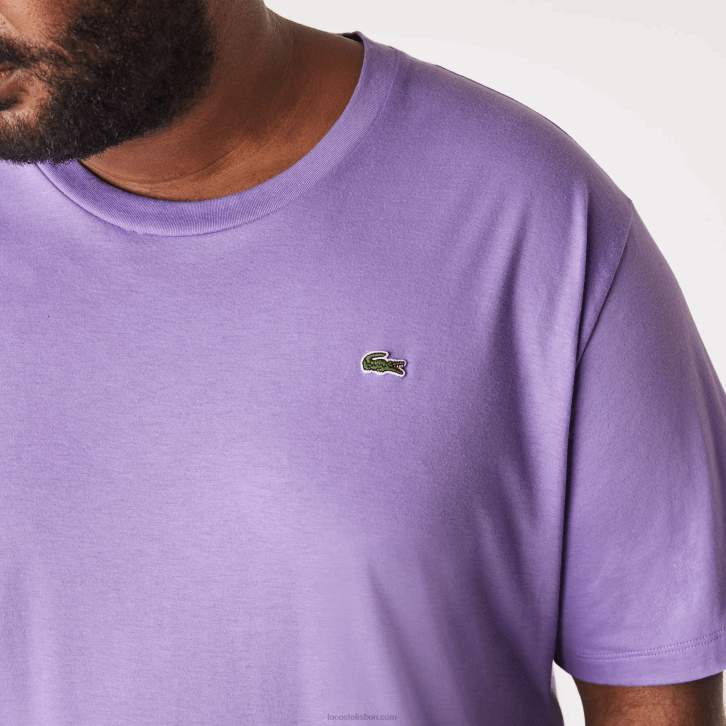 homens Lacoste gfu roxo xl regular fit pima camiseta de jérsei de algodão 08D0822
